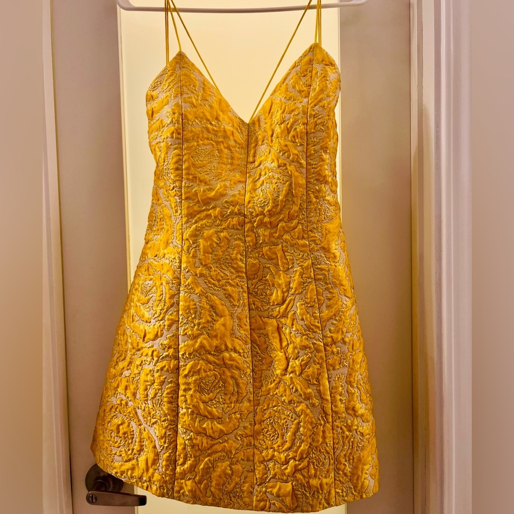 Alice and Olivia Tayla Structured Jacquard Mini Dress Size 4
